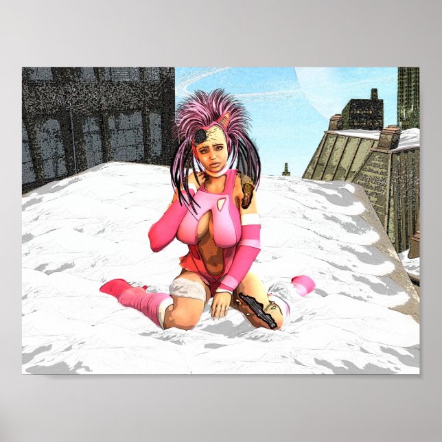 Sci Fi Female Cyborg Poster (Framsidan)