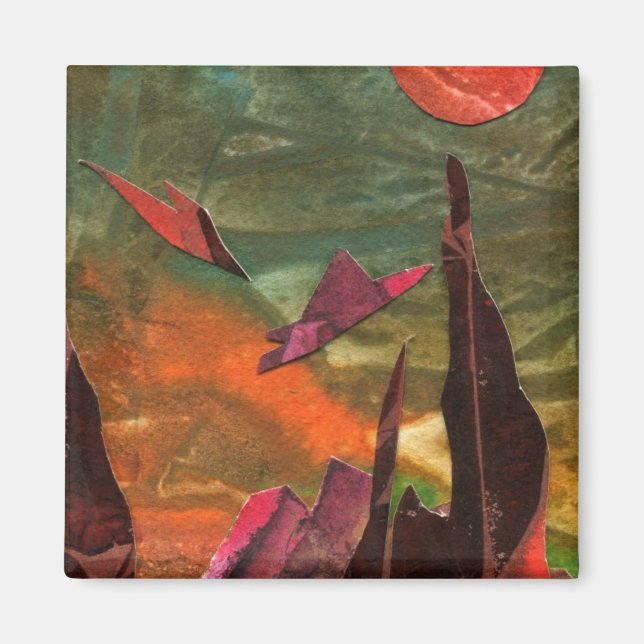 Sci-Fi "Fire Birds"-främmande livsformer under fly Magnet (Framsidan)