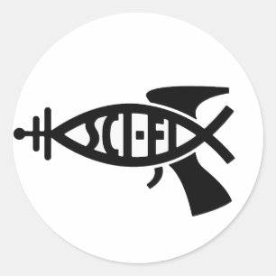 Sci-Fi-fisk Runt Klistermärke