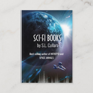 sci-fi författare faux bok-täcke affärskort visitkort