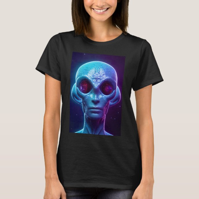 Sci Fi Futuristiska Robot Head Cyborg Unique Digit T Shirt (Framsida)
