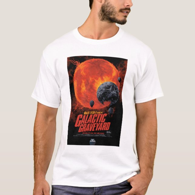 Sci-Fi Horror Movie Ad, Galactic Graveyard T Shirt (Framsida)
