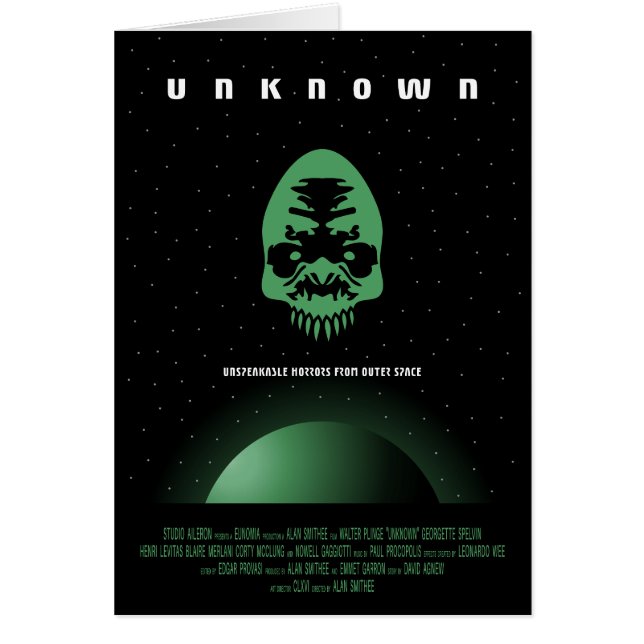 Sci-Fi Horror Movie Ad, okänd Hälsningskort (Framsidan)
