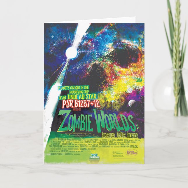 Sci-Fi Horror Movie Ad, Zombie Worlds Kort (Framsida)