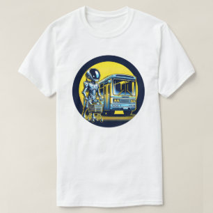 Sci-Fi i Daily Life - Funny Alien & Robot Design T Shirt