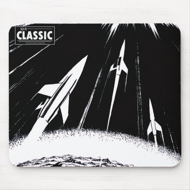 SCI-FI Klassiskt Rymd Konst Musmattor (Framsidan)