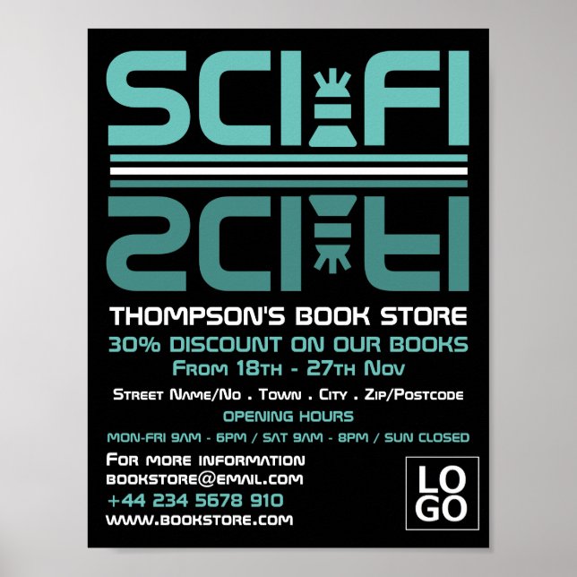 Sci-Fi Logotyp, Bok Store-reklam Poster (Framsidan)