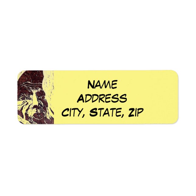 Sci-Fi "Lunar Landscape" mannen i måne Returadress Etikett (Framsidan)