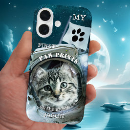 Sci-fi Måne Funny Astronaut Cat Telefon Case