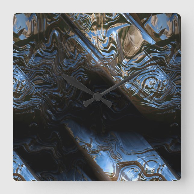 Sci-Fi Metall Art 2-1-klocka Fyrkantig Klocka (Framsida)