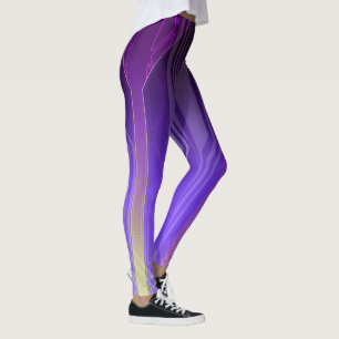 Sci-Fi-panel för holografisk Gult och Lila Leggings