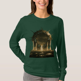 Sci-Fi Portal Gate Green Long-Sleeve T Shirt