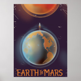 Sci-Fi-poster av jord till mars Vintage Poster