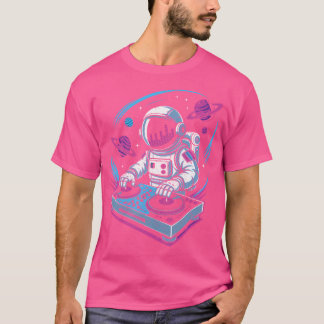 Sci-Fi Rave Astronaut Dj Synthwave Techno Edm Musi T Shirt
