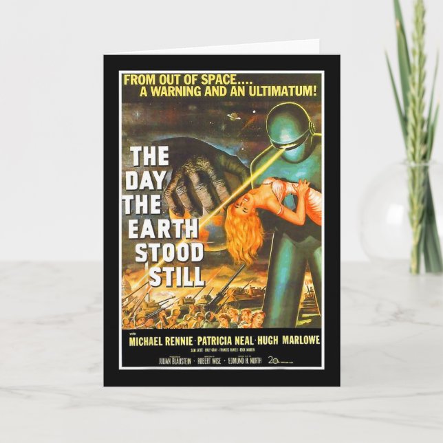 Sci Fi Robot Halloween Earth Invasion Science Fict Kort (Framsida)