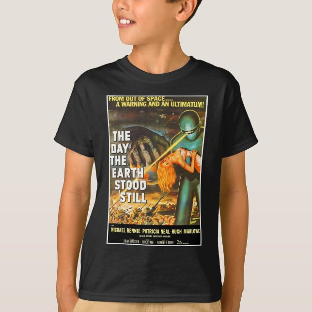 Sci Fi Robot Halloween Earth Invasion Science Fict T Shirt (Framsida)