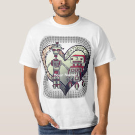 Sci-fi robot kärlek t shirt