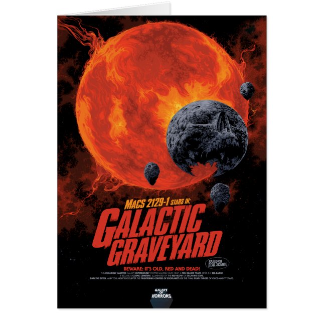 Sci-Fi-skräckfilmsannons, Galaktiska kyrkogården Hälsningskort (Framsidan)