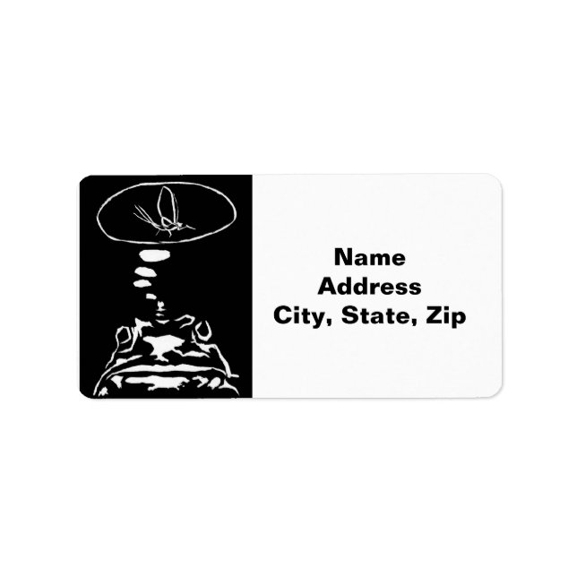 Sci-Fi smarta djur "Hungriga frog Dreams" Adressetikett (Framsidan)