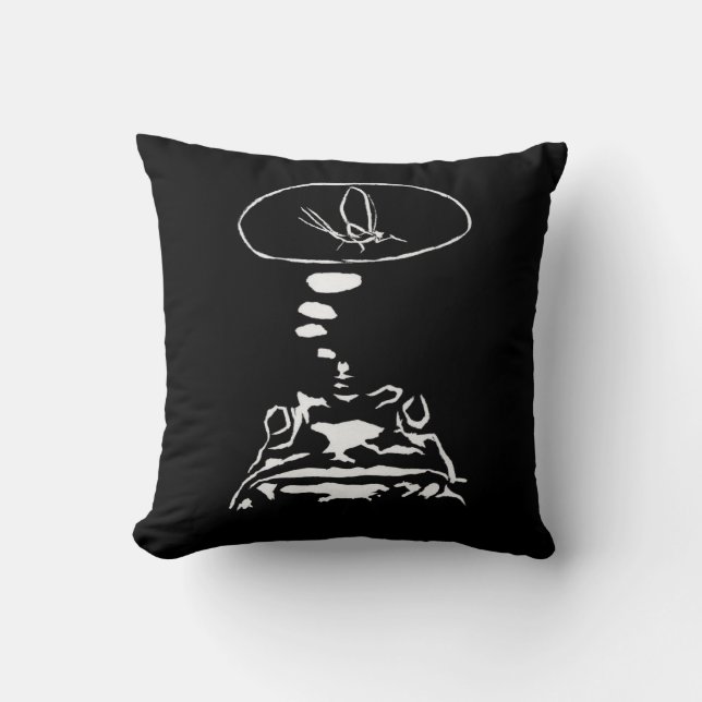 Sci-Fi smarta djur "Hungriga frog Dreams" Kudde (Framsida)