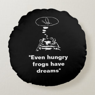 Sci-Fi smarta djur "Hungriga frog Dreams" Rund Kudde