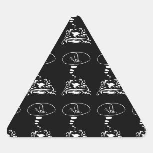 Sci-Fi smarta djur "Hungriga frog Dreams" Triangelformat Klistermärke