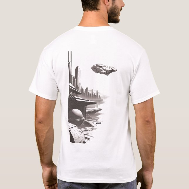 Sci-Fi T-shirt Traversing the Universe 01 B Back (Baksida)