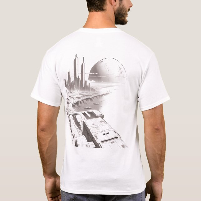 Sci-Fi T-shirt Traversing the Universe 01 D Back (Baksida)
