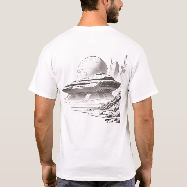 Sci-Fi T-shirt Traversing the Universe 01 E Back (Baksida)