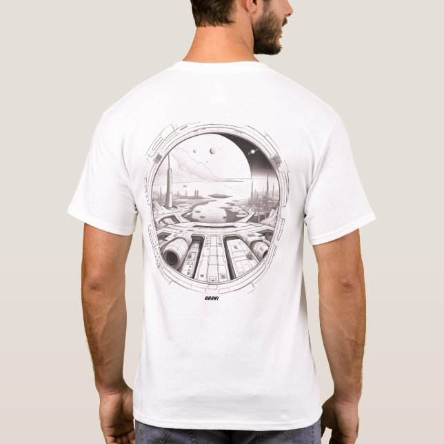 Sci-Fi T-shirt Traversing the Universe 01 G Back (Baksida)
