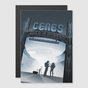 Sci-Fi Travel Ad, Dwarf Planet Ceres Magnetisk Inbjudningskort