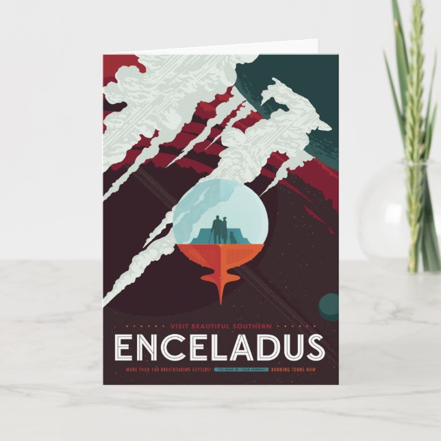 Sci-Fi Travel Ad, Måne Enceladus Kort (Framsida)