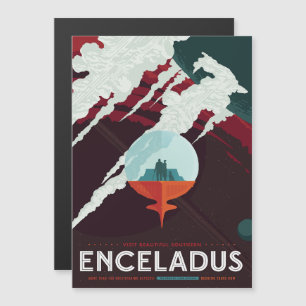 Sci-Fi Travel Ad, Måne Enceladus Magnetisk Inbjudningskort