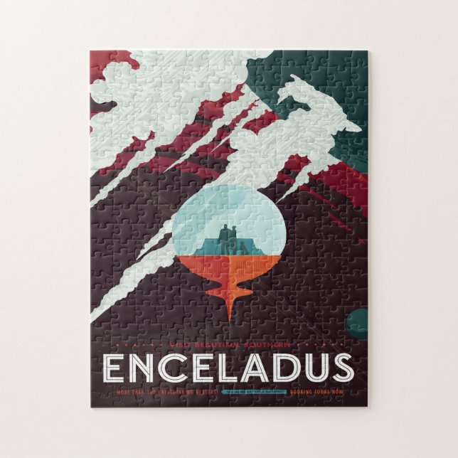 Sci-Fi Travel Ad, Måne Enceladus Pussel (Vertikal)