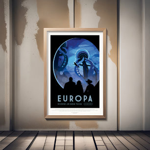 Sci-Fi Travel Ad, Måne Europa Fototryck