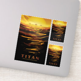 Sci-Fi Travel Ad, Måne Titan Klistermärken