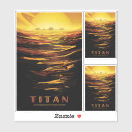 Sci-Fi Travel Ad, Måne Titan Klistermärken