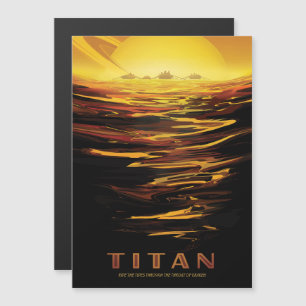 Sci-Fi Travel Ad, Måne Titan Magnetisk Inbjudningskort