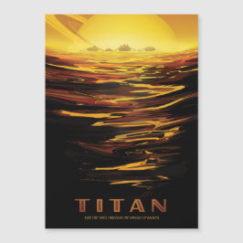 Sci-Fi Travel Ad, Måne Titan Magnetisk Inbjudningskort