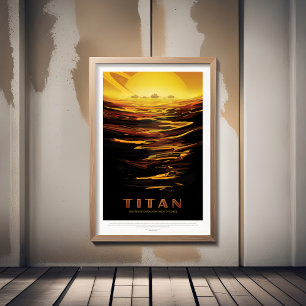 Sci-Fi Travel Ad, Måne Titan Poster