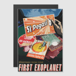 Sci-Fi Travel Ad, Planet 51 Pegasi b Magnetisk Inbjudningskort