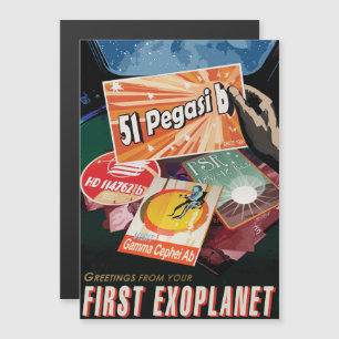 Sci-Fi Travel Ad, Planet 51 Pegasi b Magnetisk Inbjudningskort