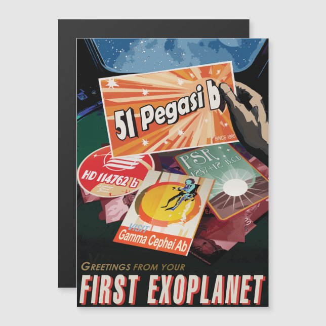 Sci-Fi Travel Ad, Planet 51 Pegasi b Magnetisk Inbjudningskort (Fram/baksida)