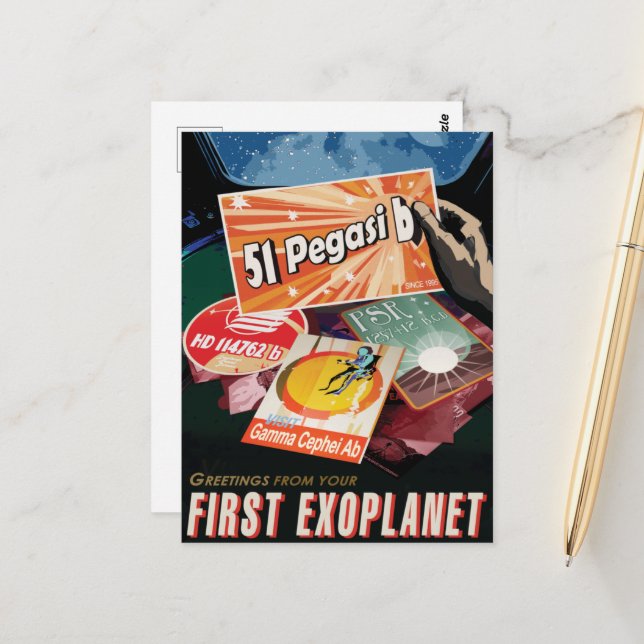 Sci-Fi Travel Ad, Planet 51 Pegasi b Vykort (Fram/Back In Situ)