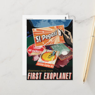 Sci-Fi Travel Ad, Planet 51 Pegasi b Vykort