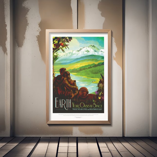 Sci-Fi Travel Ad, Planet Earth Fototryck (Skapare uppladdad)