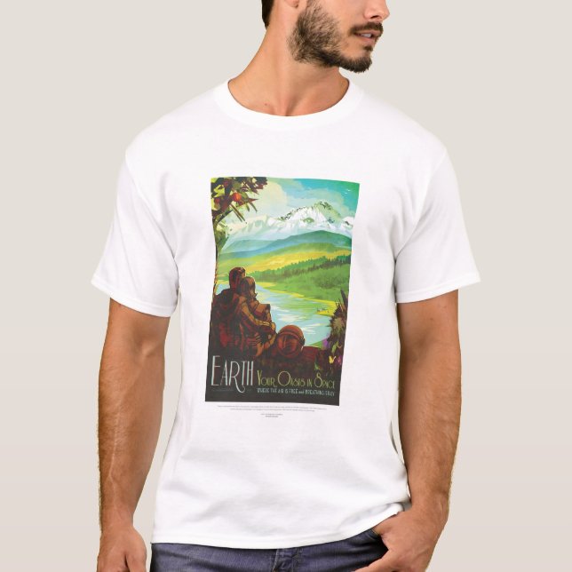 Sci-Fi Travel Ad, Planet Earth T Shirt (Framsida)