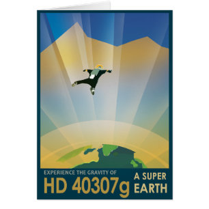 Sci-Fi Travel Ad, Planet HD 40307g Hälsningskort
