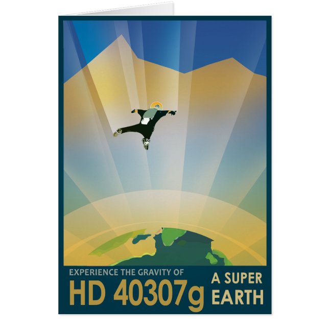 Sci-Fi Travel Ad, Planet HD 40307g Hälsningskort (Framsidan)
