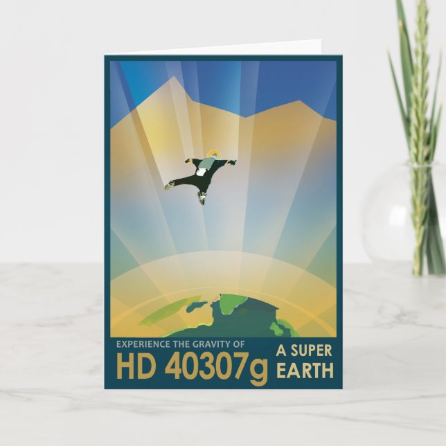 Sci-Fi Travel Ad, Planet HD 40307g Kort (Framsida)